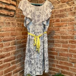 Cute grey/white with yellow ribbon belt dress from the limited
